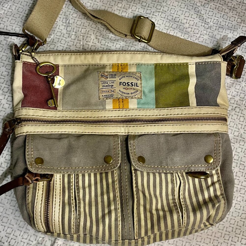 Fossil  Vintage Canvas and Denim Crossbody